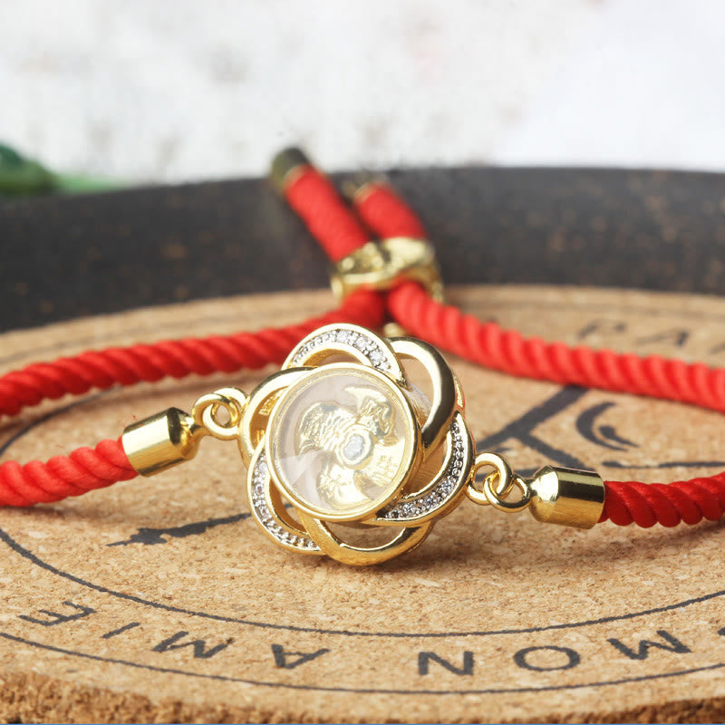 Buddha Stones Draaibare pruimrode koperen messing windmolen Feng Shui Qi Armband - image 8