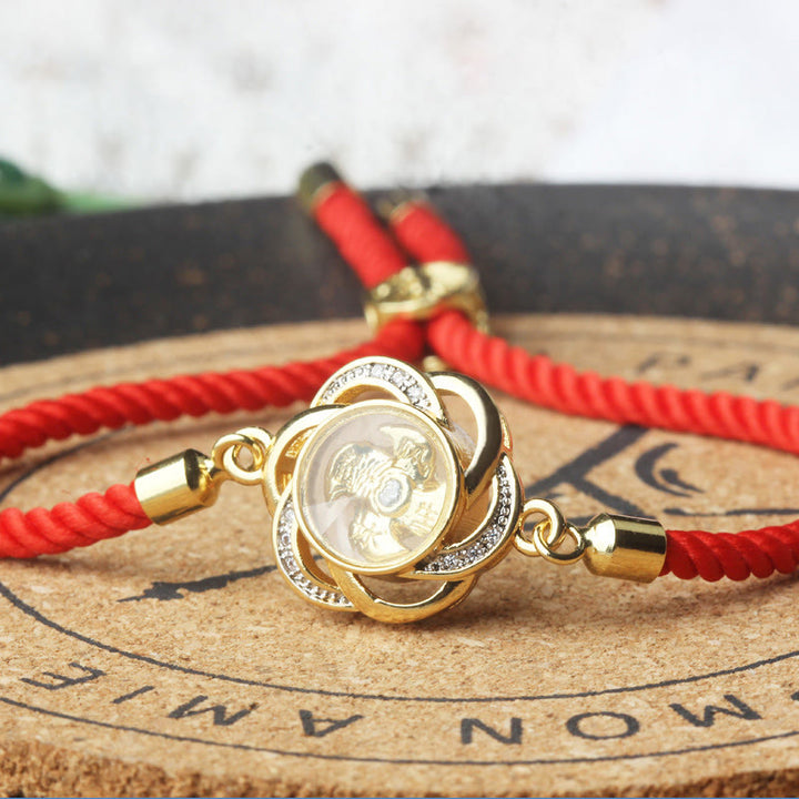 Buddha Stones Draaibare pruimrode koperen messing windmolen Feng Shui Qi Armband - image 8