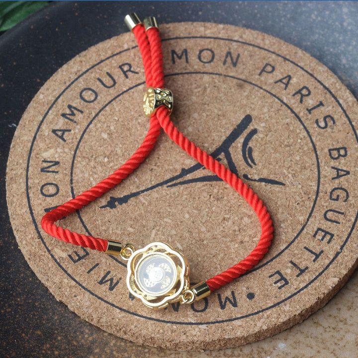 Buddha Stones Draaibare pruimrode koperen messing windmolen Feng Shui Qi Armband - image 11