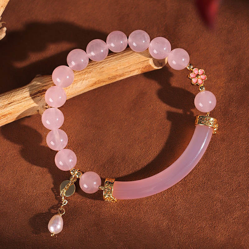 Buddha Stones Bangle-armband kristalblauwe chalcedoon parel Mouwboord - image 1