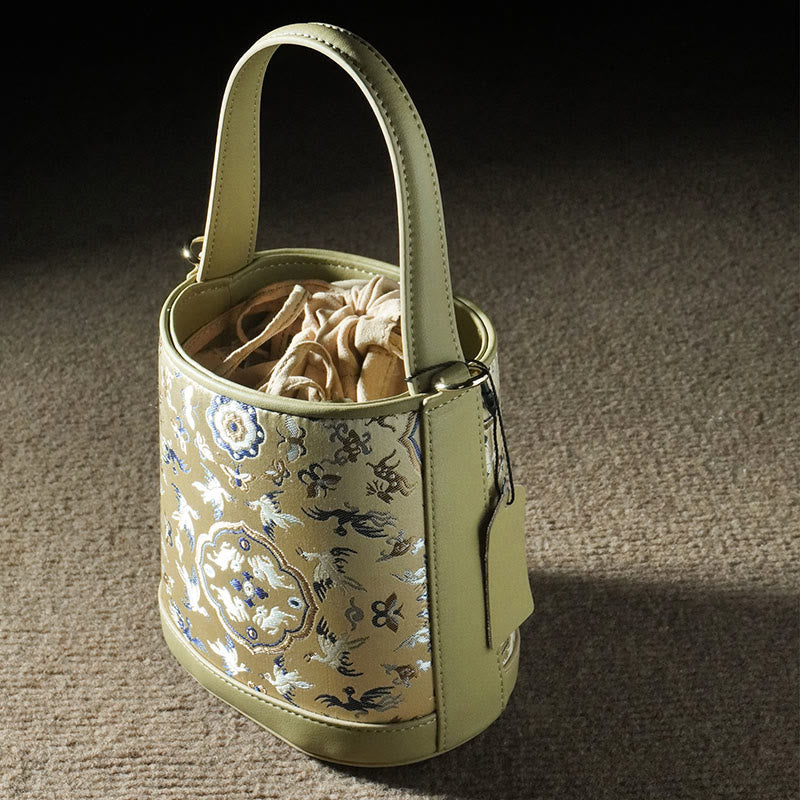 Buddha Stones Retro Crane Deer Song Brocade Schoudertas (crossbody) Handtassen - image 5