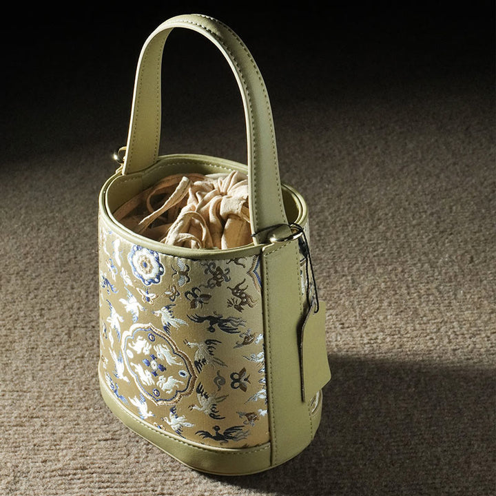 Buddha Stones Retro Crane Deer Song Brocade Schoudertas (crossbody) Handtassen - image 5