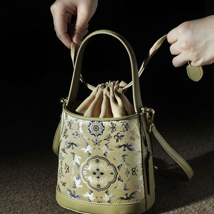 Buddha Stones Retro Crane Deer Song Brocade Schoudertas (crossbody) Handtassen - image 8