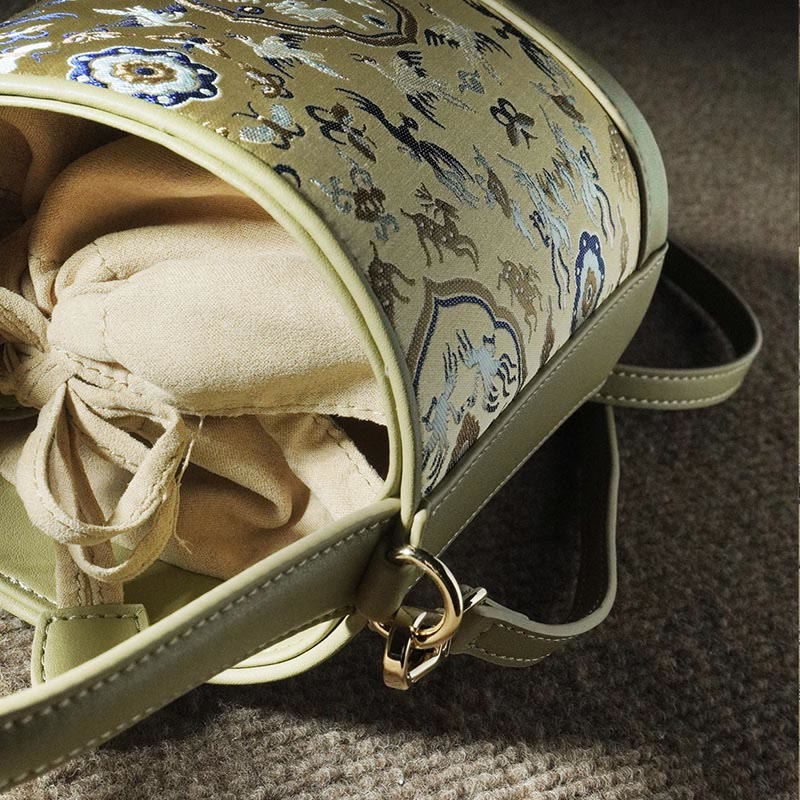 Buddha Stones Retro Crane Deer Song Brocade Schoudertas (crossbody) Handtassen - image 14