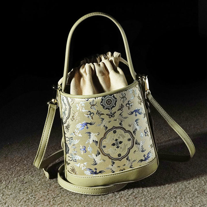 Buddha Stones Retro Crane Deer Song Brocade Schoudertas (crossbody) Handtassen - image 6