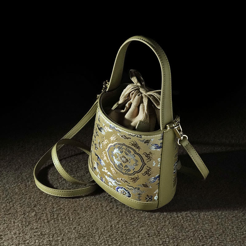 Buddha Stones Retro Crane Deer Song Brocade Schoudertas (crossbody) Handtassen - image 3
