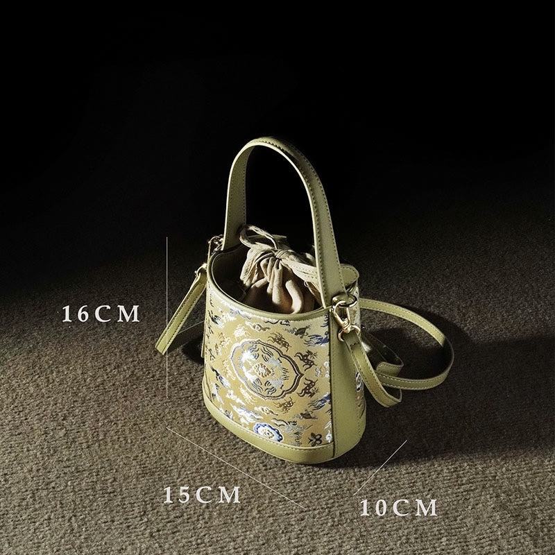 Buddha Stones Retro Crane Deer Song Brocade Schoudertas (crossbody) Handtassen - image 9