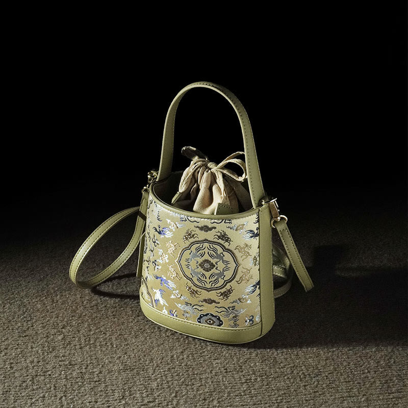 Buddha Stones Retro Crane Deer Song Brocade Schoudertas (crossbody) Handtassen - image 1