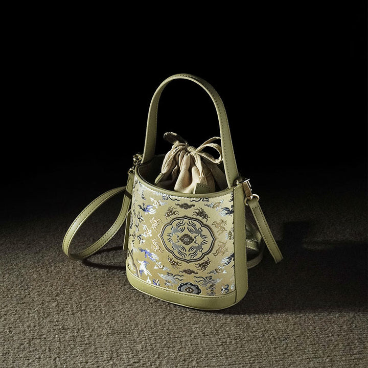Buddha Stones Retro Crane Deer Song Brocade Schoudertas (crossbody) Handtassen - image 1