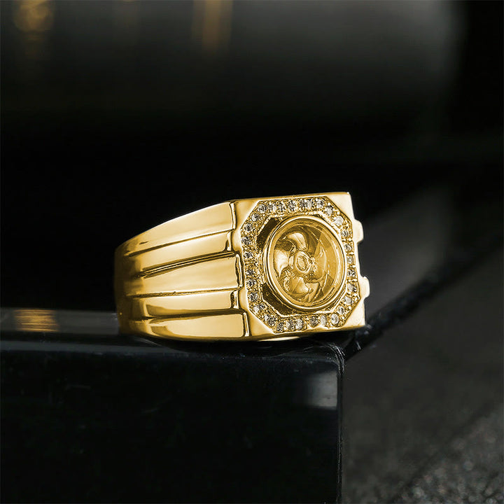 Buddha Stones Verguld koperen messing windmolen Ring - image 3