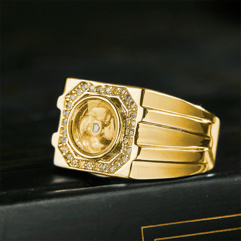 Buddha Stones Verguld koperen messing windmolen Ring - image 0