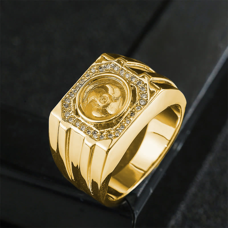 Buddha Stones Verguld koperen messing windmolen Ring - Verguld koperen messing windmolen - VS11 - image 1