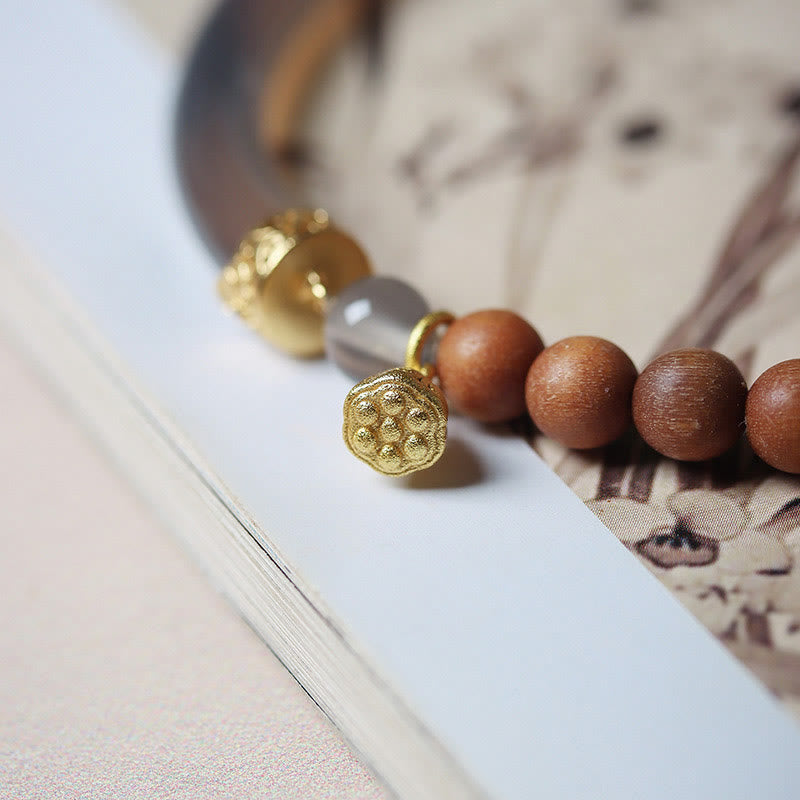 Buddha Stones Sandelhoutkleurige agaat Bangle-armband Mouwboord - image 3