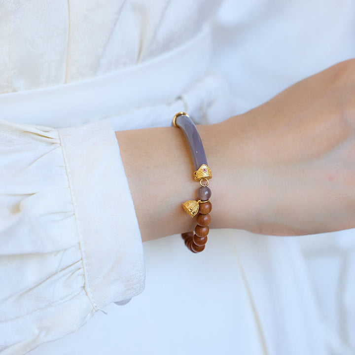 Buddha Stones Sandelhoutkleurige agaat Bangle-armband Mouwboord - image 16