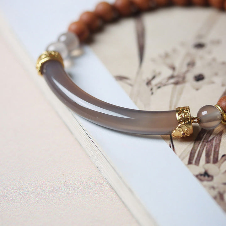 Buddha Stones Sandelhoutkleurige agaat Bangle-armband Mouwboord - image 10