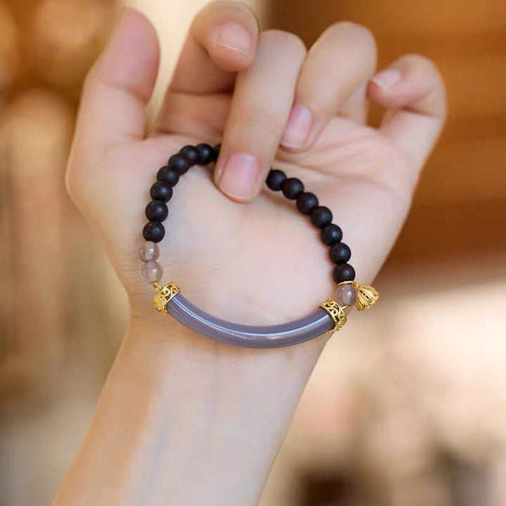 Buddha Stones Sandelhoutkleurige agaat Bangle-armband Mouwboord - image 22
