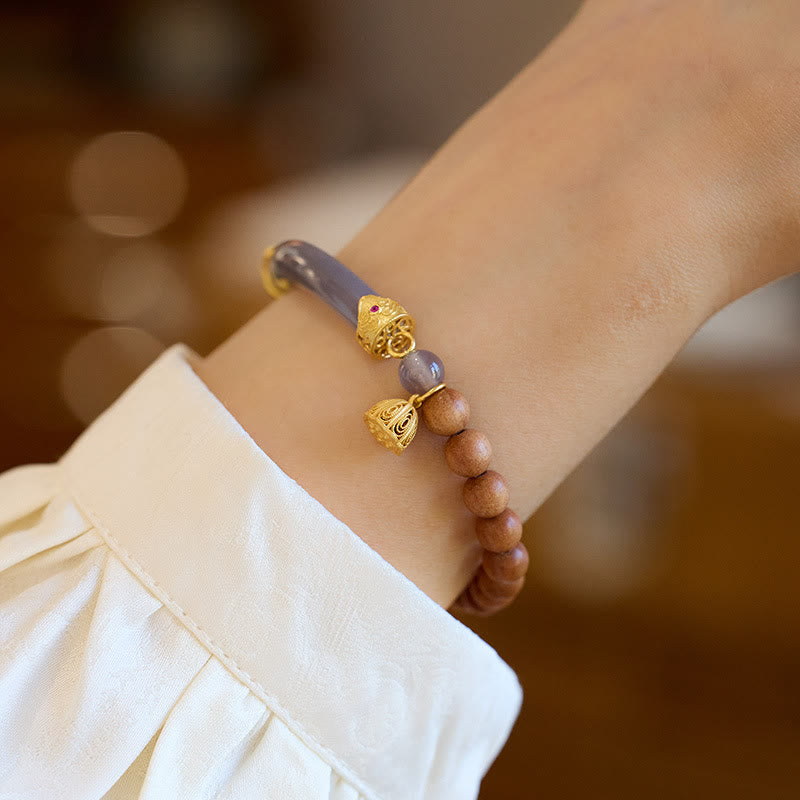 Buddha Stones Sandelhoutkleurige agaat Bangle-armband Mouwboord - image 4