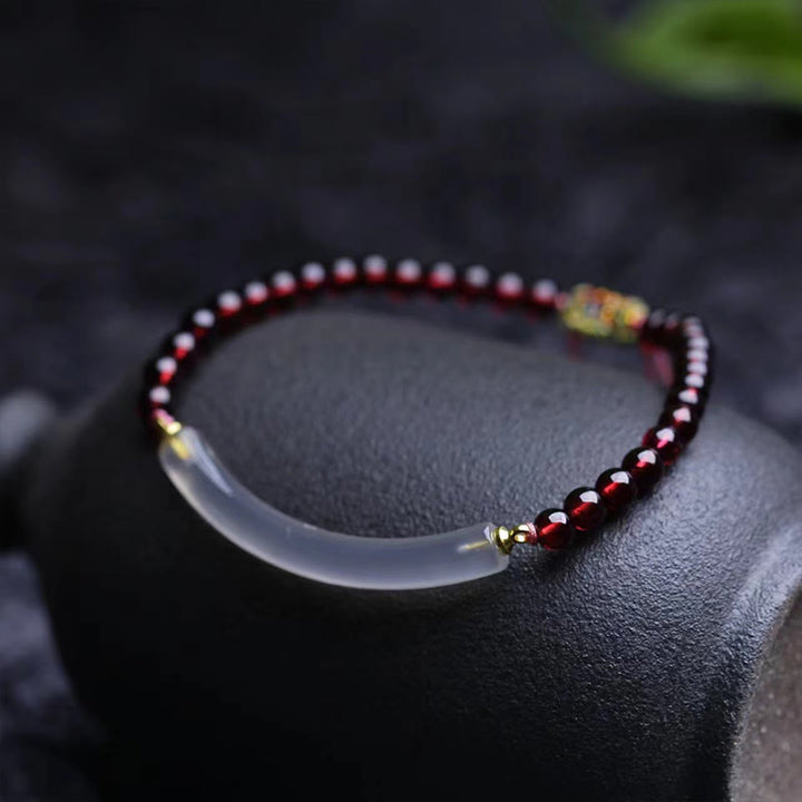 Buddha Stones Granaatgrijze agaat Mouwboord (halve Bangle-armband) - image 1