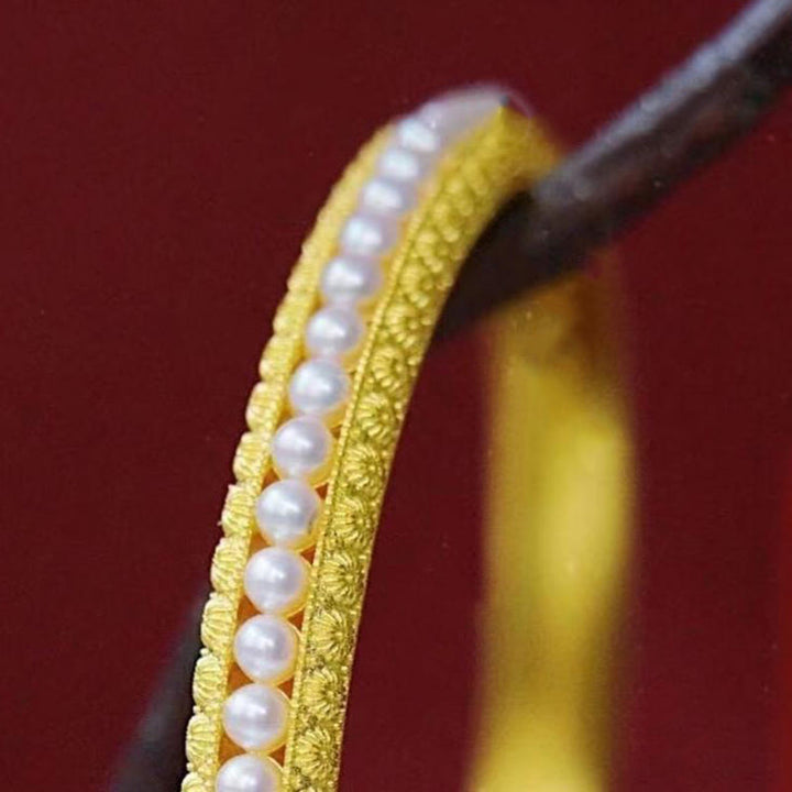 Buddha Stones Koperen parel helende Mouwboord (halve Bangle-armband) - image 9