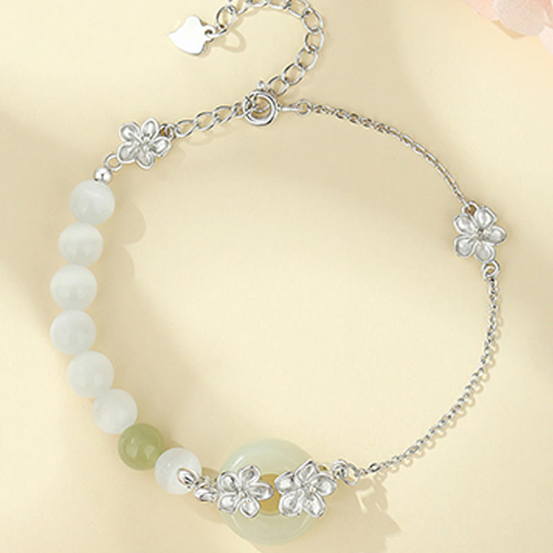 Buddha Stones Armband van chrysoberyl Hetian jade en 999 sterling zilver - image 10