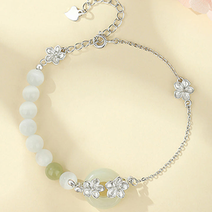 Buddha Stones Armband van chrysoberyl Hetian jade en 999 sterling zilver - image 10