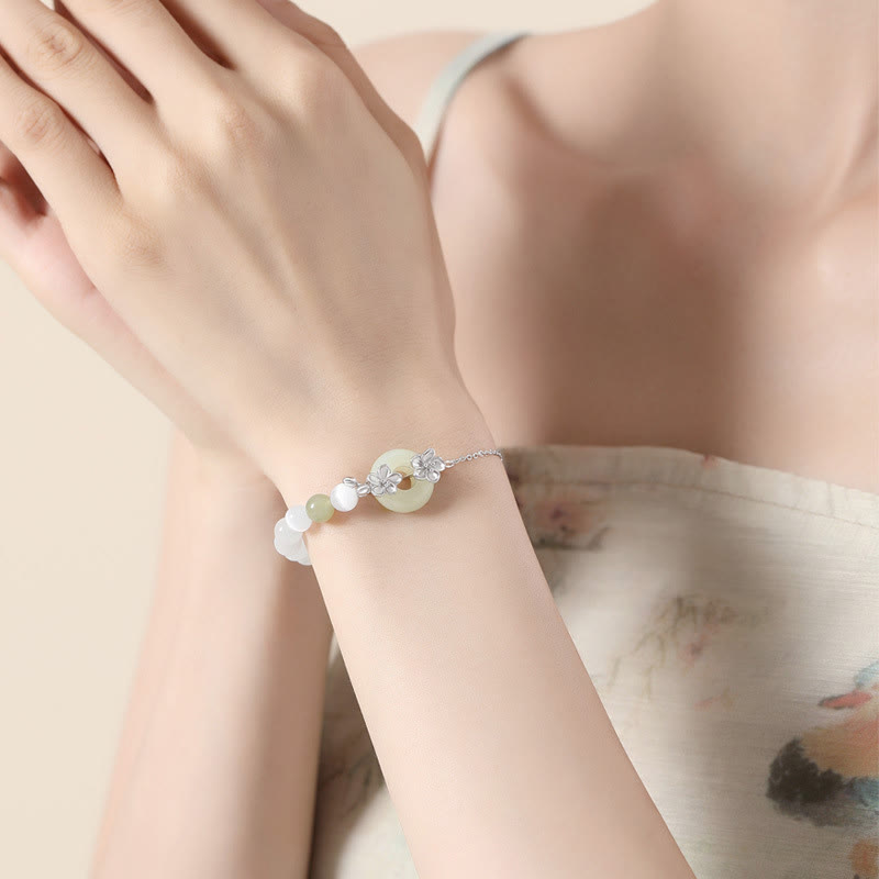 Buddha Stones Armband van chrysoberyl Hetian jade en 999 sterling zilver - image 13