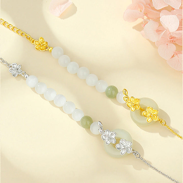 Buddha Stones Armband van chrysoberyl Hetian jade en 999 sterling zilver - image 2