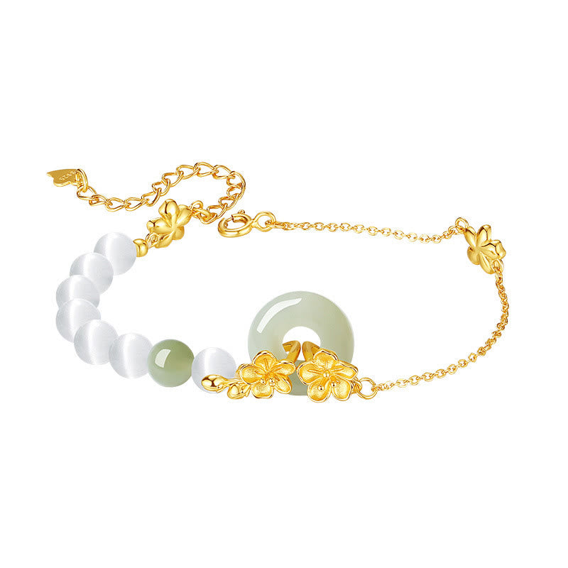 Buddha Stones Armband van chrysoberyl Hetian jade en 999 sterling zilver - image 12