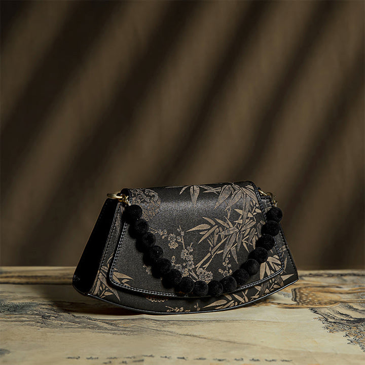 Buddha Stones Pruimkleurige bamboe kralenketting Xiangyunsha zijden Schoudertas (crossbody) Schoudertas - image 2