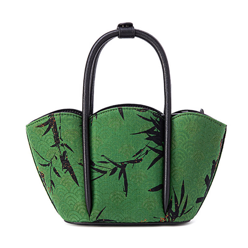 Buddha Stones Gebogen bamboe bloemvormige Xiangyunsha zijden Schoudertas (crossbody) handtas - image 10