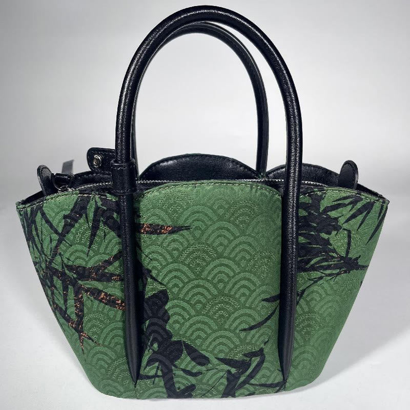 Buddha Stones Gebogen bamboe bloemvormige Xiangyunsha zijden Schoudertas (crossbody) handtas - image 4