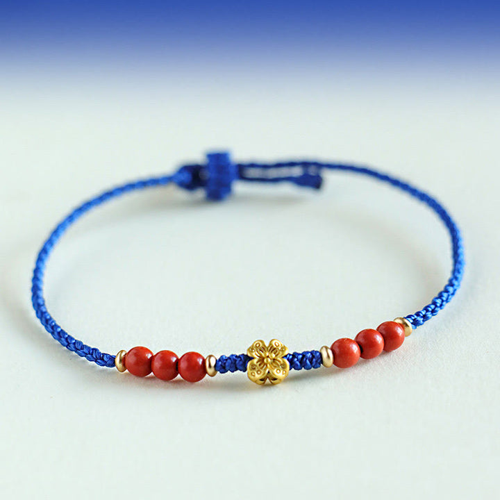 Buddha Stones Klein Blue String South Red Agate Garnet Copper Flower Power Armband - Zuid-rode agaat koperen bloem (Polsomtrek: 15-18 cm) - image 2