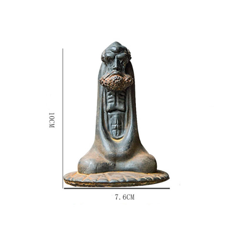 Buddha Stones Handgemaakt Bodhidharma beeld van ijzerpoeder, roest en gegoten hars, woondecoratie - image 12