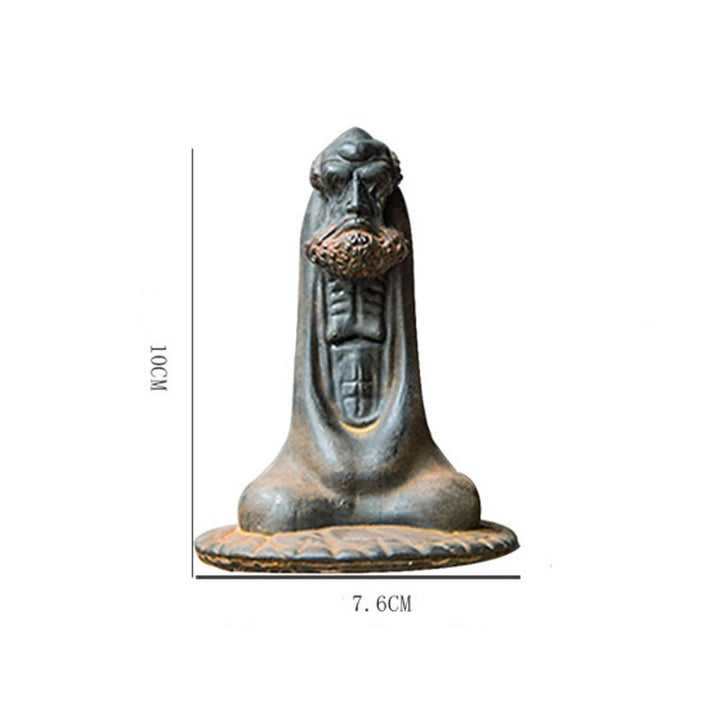 Buddha Stones Handgemaakt Bodhidharma beeld van ijzerpoeder, roest en gegoten hars, woondecoratie - image 12