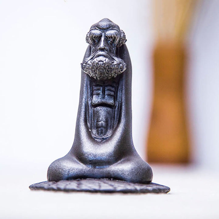 Buddha Stones Handgemaakt Bodhidharma beeld van ijzerpoeder, roest en gegoten hars, woondecoratie - image 20