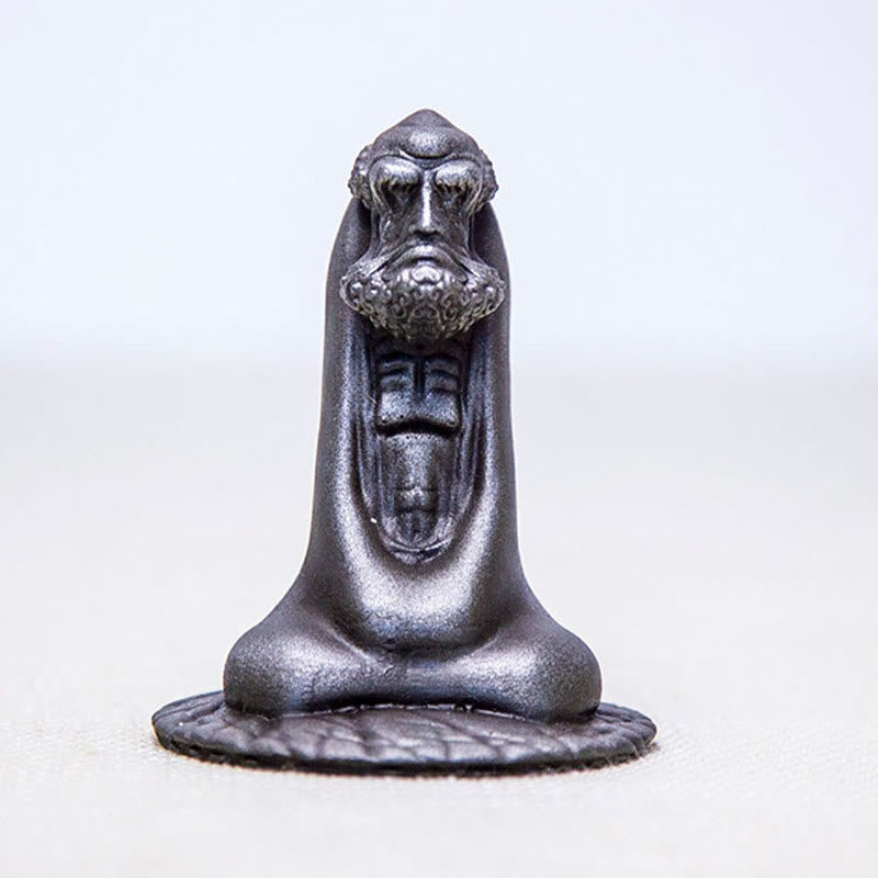 Buddha Stones Handgemaakt Bodhidharma beeld van ijzerpoeder, roest en gegoten hars, woondecoratie - image 25
