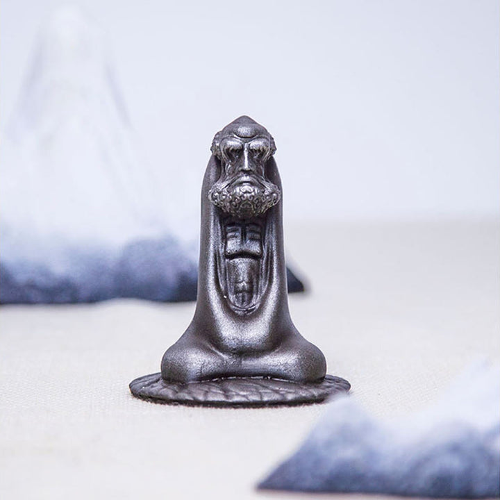 Buddha Stones Handgemaakt Bodhidharma beeld van ijzerpoeder, roest en gegoten hars, woondecoratie - image 14