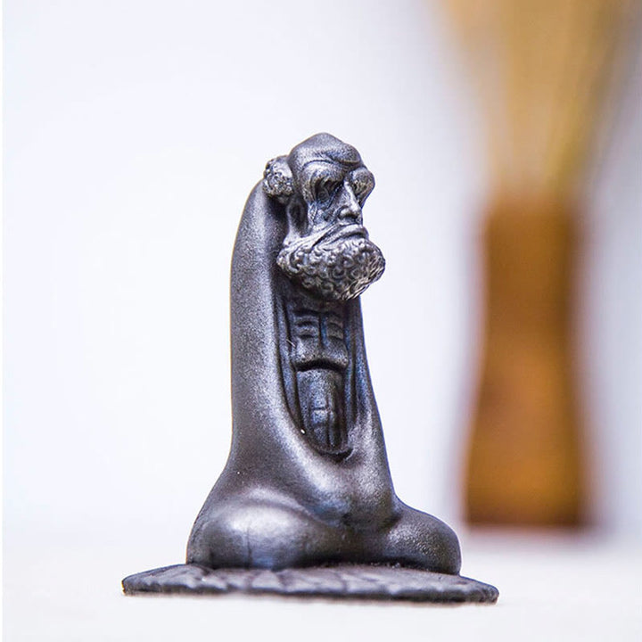 Buddha Stones Handgemaakt Bodhidharma beeld van ijzerpoeder, roest en gegoten hars, woondecoratie - image 19
