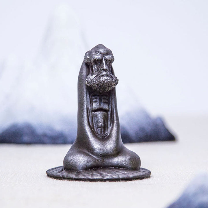 Buddha Stones Handgemaakt Bodhidharma beeld van ijzerpoeder, roest en gegoten hars, woondecoratie - image 21