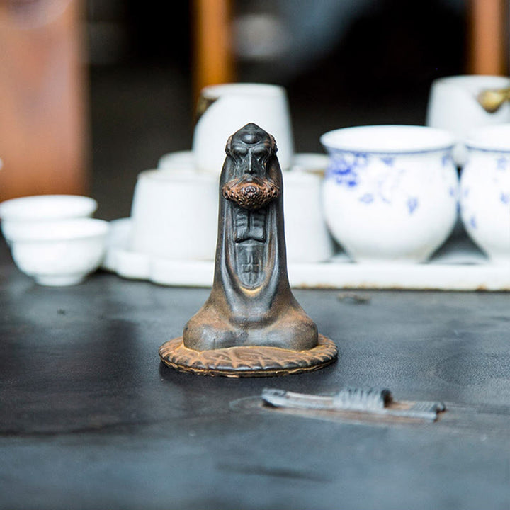 Buddha Stones Handgemaakt Bodhidharma beeld van ijzerpoeder, roest en gegoten hars, woondecoratie - image 10