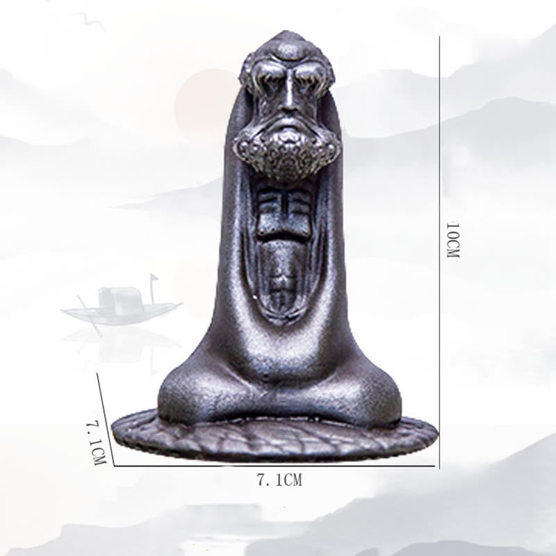 Buddha Stones Handgemaakt Bodhidharma beeld van ijzerpoeder, roest en gegoten hars, woondecoratie - image 27