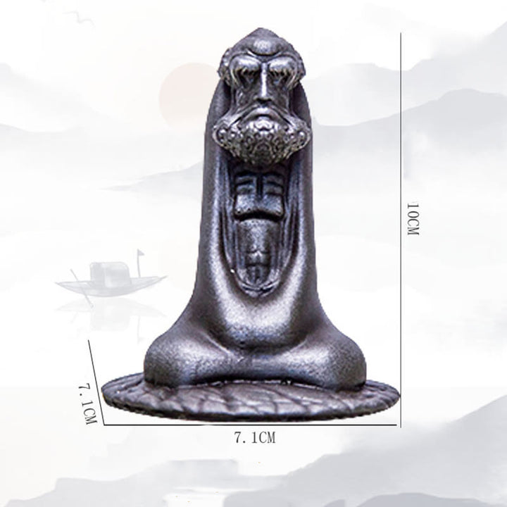 Buddha Stones Handgemaakt Bodhidharma beeld van ijzerpoeder, roest en gegoten hars, woondecoratie - image 27