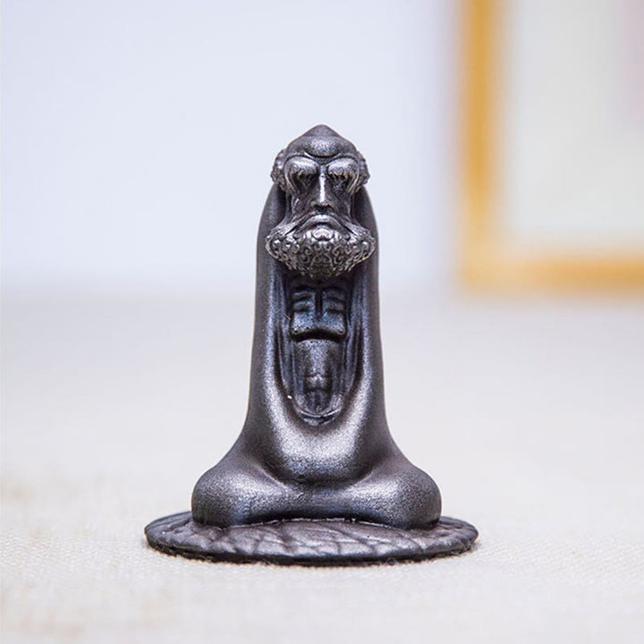 Buddha Stones Handgemaakt Bodhidharma beeld van ijzerpoeder, roest en gegoten hars, woondecoratie - image 22
