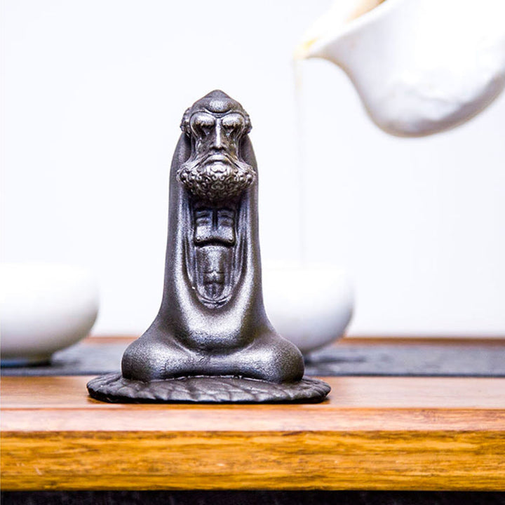 Buddha Stones Handgemaakt Bodhidharma beeld van ijzerpoeder, roest en gegoten hars, woondecoratie - image 24