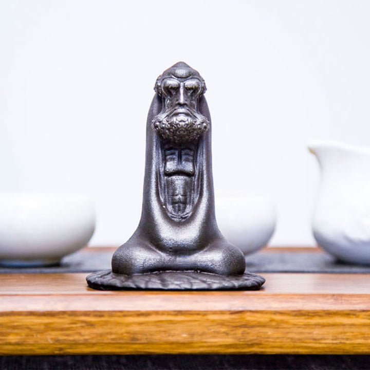 Buddha Stones Handgemaakt Bodhidharma beeld van ijzerpoeder, roest en gegoten hars, woondecoratie - image 23