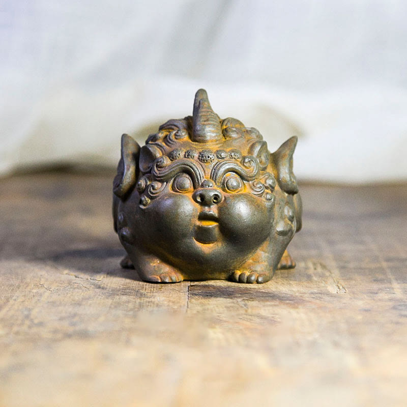 Buddha Stones Handgemaakte rijkdom PiXiu ijzerpoeder roest gegoten hars beeldje huisdecoratie - image 1