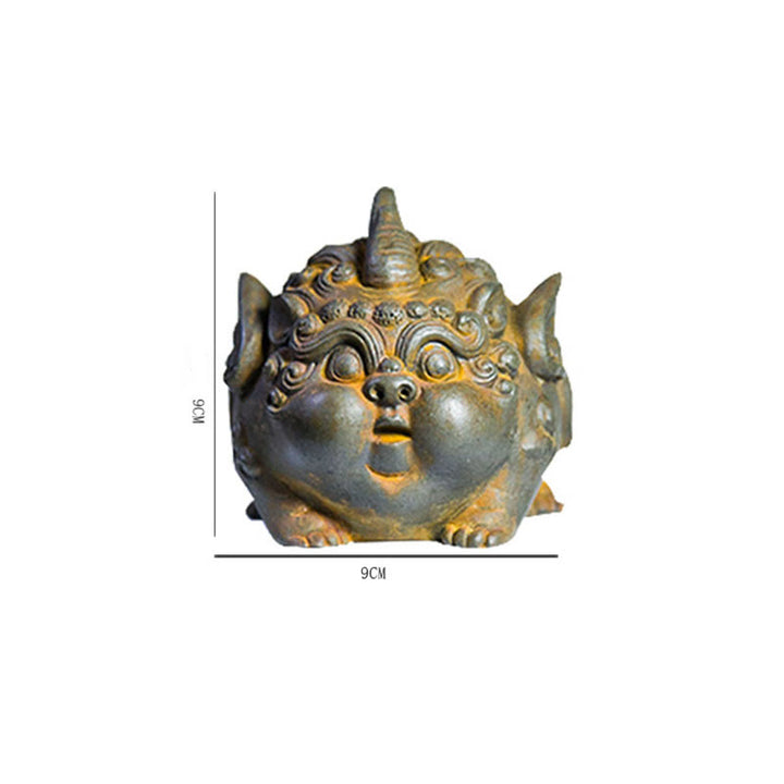 Buddha Stones Handgemaakte rijkdom PiXiu ijzerpoeder roest gegoten hars beeldje huisdecoratie - image 12