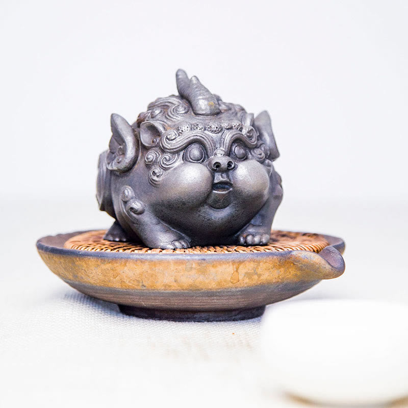 Buddha Stones Handgemaakte rijkdom PiXiu ijzerpoeder roest gegoten hars beeldje huisdecoratie - image 15