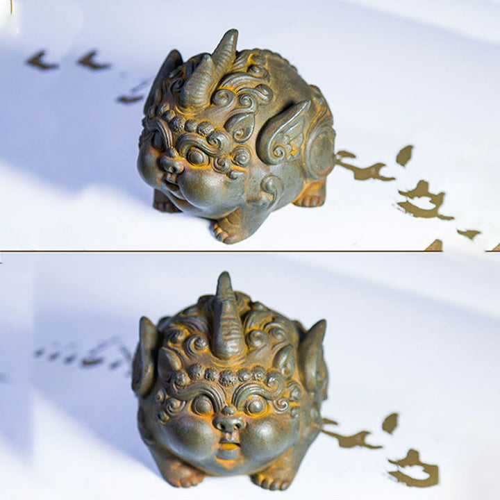 Buddha Stones Handgemaakte rijkdom PiXiu ijzerpoeder roest gegoten hars beeldje huisdecoratie - image 11