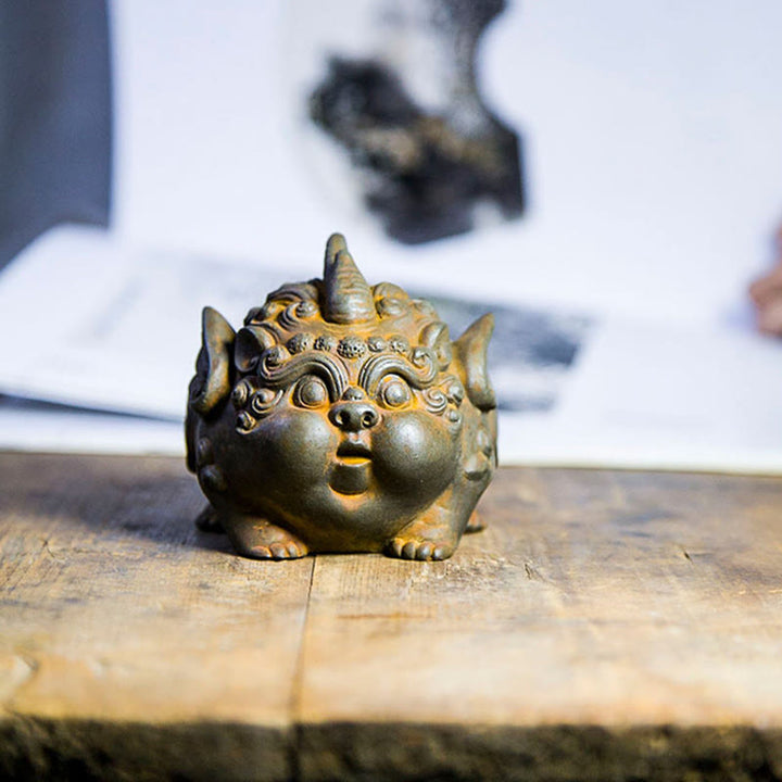 Buddha Stones Handgemaakte rijkdom PiXiu ijzerpoeder roest gegoten hars beeldje huisdecoratie - image 9